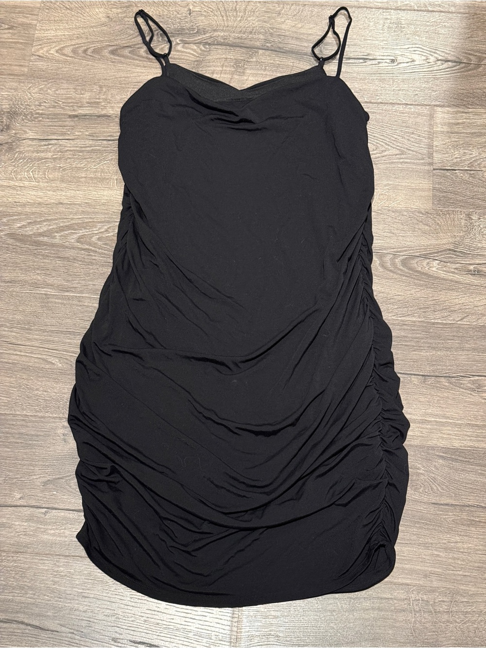 Express Black Draped Cowl Neck Ruched Maxi Dress – XL